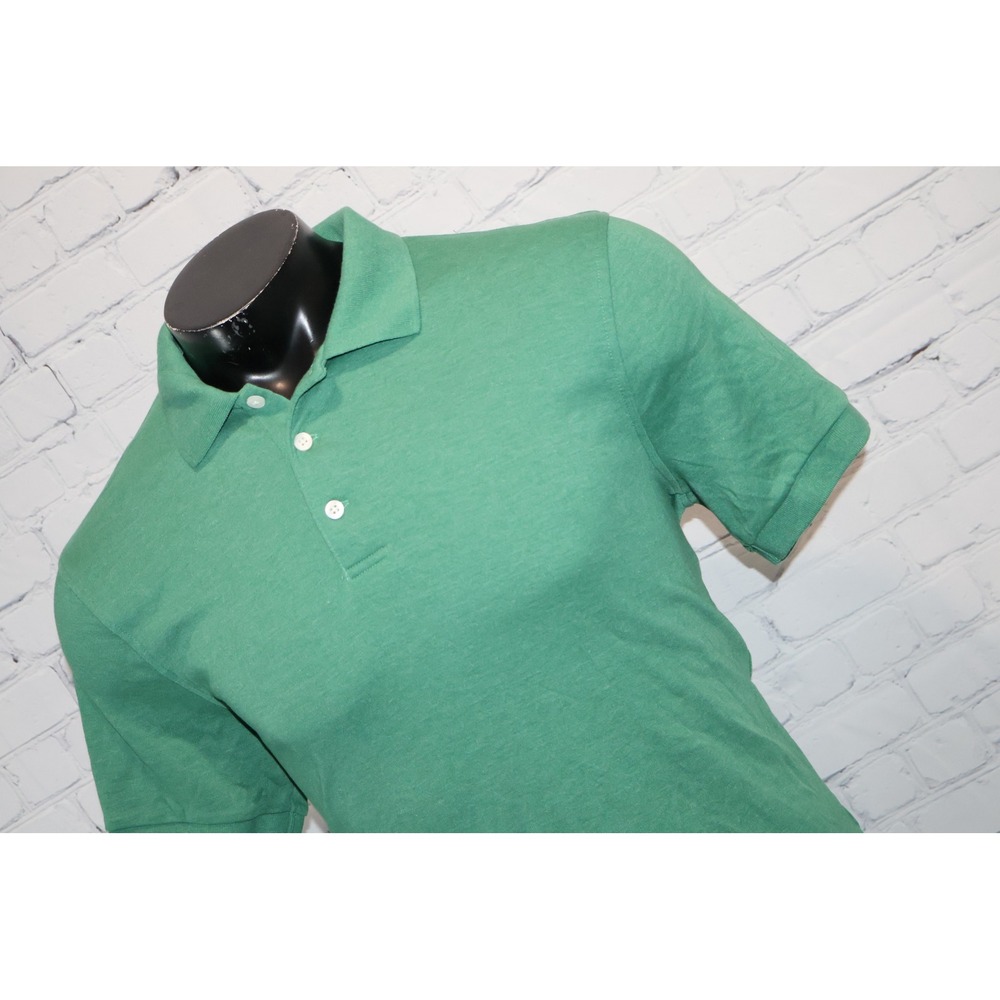 J.Crew Golf Polo Shirt Mens Medium Green Short Sleeve Solid Cotton Blend